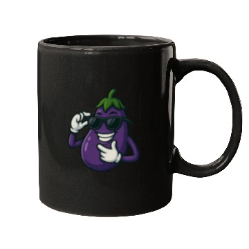 Discover Cool eggplant vegetable design with sunglasses car Mugs