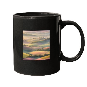 Discover Pastel Rolling Hills Landscape Mugs