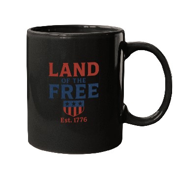 Discover Land of the Free Patriotic Badge Mugs