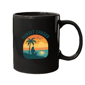 Discover Sunset Chaser Beach Vibes Design Mugs