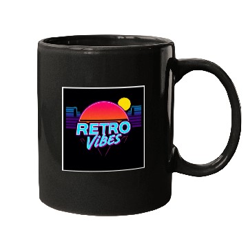 Discover Retro Vibes Sunset Neon Design Mugs