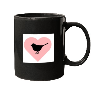Discover Silhouette Bird Heart Design Mugs