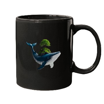 Discover Whimsical Whale with Island and Tree Mugs