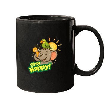 Discover Stay Happy – Smiling Elephant Mugs