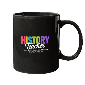 Discover History Teacher Bold Colorful Typography Mugs