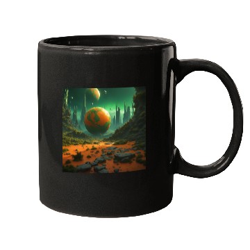 Discover Sci-Fi Futuristic Alien Planet Landscape Mugs