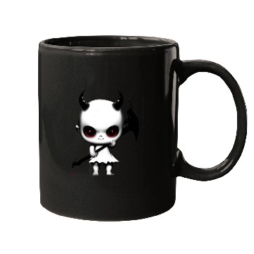 Discover Cute Demon Baby with Horns and Bat Wings Mugs