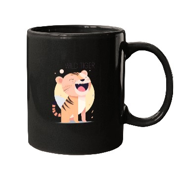 Discover Wild Tiger roar Bauhaus Style Mugs