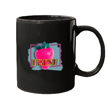 Discover Vibrant Strawberry with Fresh Neon Sign Mugs