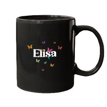 Discover ELISA - beautiful girl name with cute butterflies Mugs