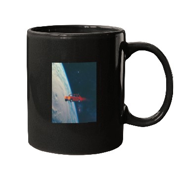 Discover Tiny Red Car in Space Mugs