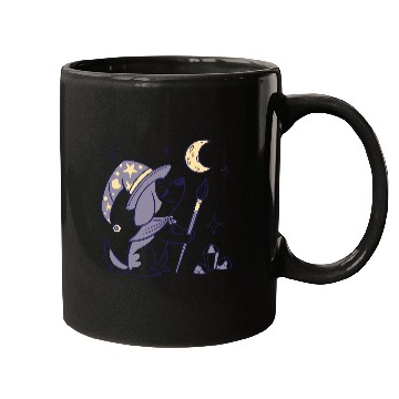 Discover Mystical Moon Wizard Illustration Mugs