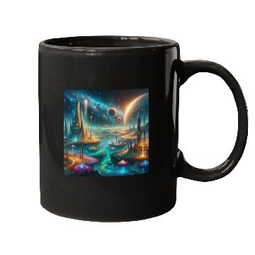 Discover Futuristic Alien Landscape Design Fantasy Sci-Fi Mugs