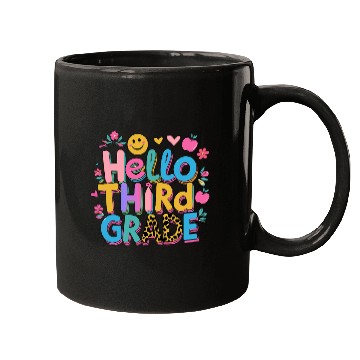 Discover back-to-school-Colorful Hello Third Grade Design Mugs