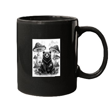 Discover Whimsical Forest Bear & Magical Mushrooms Mugs