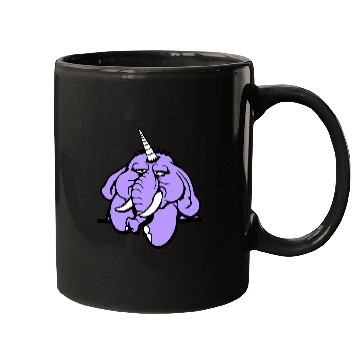 Discover Unicorn Big Elephant Sitting Angry Sad Funny Cool Mugs