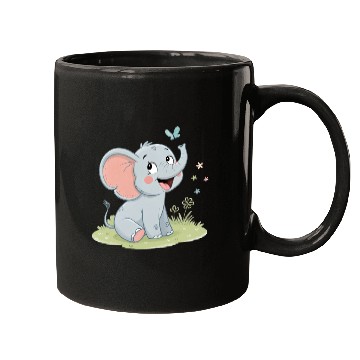 Discover Cute Elephant with Butterfly Wings Mugs
