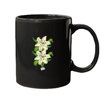 Discover Elegant White Lily Botanical Illustration Mugs