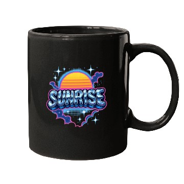 Discover Retro Sunrise Neon Design Mugs