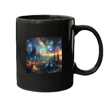 Discover Future City On An Alien Space Base In Space Sci-Fi Mugs
