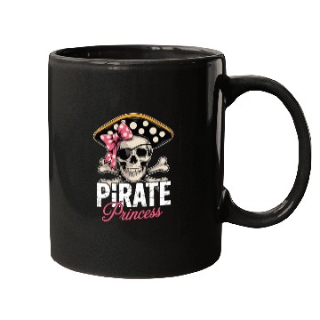 Discover Pirate Princess Skull and Crossbones with Pink Bow Mugs