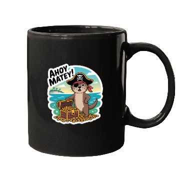 Discover Pirate Cat Treasure Adventure Design Mugs