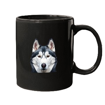 Discover Polygonal Husky Head Mugs