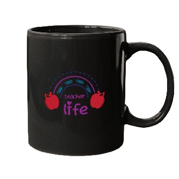 Discover Teacher Life – Rainbow & Apple Design Mugs