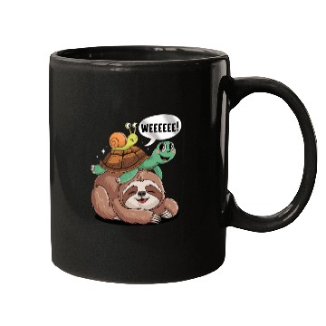 Discover Weeeeee! Sloth Turtle Snail Fun Mugs