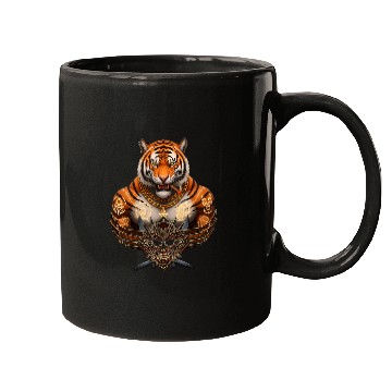 Discover Fierce Tiger Warrior Design Mugs