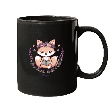Discover Cute Fox Virgo Reading with Floral Crown Mugs