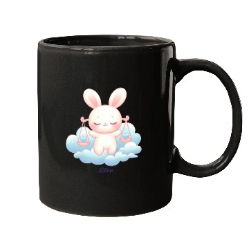 Discover Sweet Bunny Libra Illustration Mugs