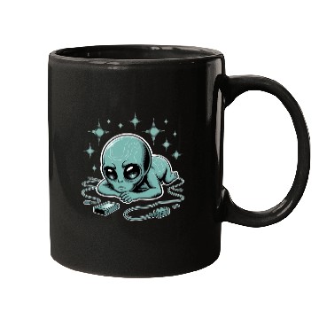 Discover Digital Baby Alien with Circuitry Mugs