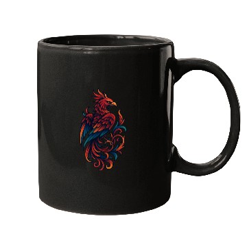 Discover Vibrant Mythical Phoenix Tattoo Design Mugs