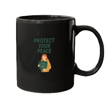 Discover Peaceful Defender Shield Illustration Mugs