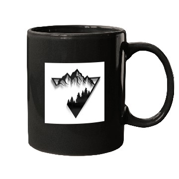 Discover Mountain Skyline with Forest Silhouette Mugs