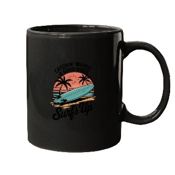 Discover Sunset Surfing Beach Scene Mugs
