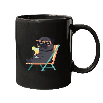 Discover Chill Pug with Sunglasses and Lemonade Mugs