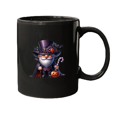 Discover Elegant Halloween Gnome – Top Hat, Pumpkin & Candy Mugs