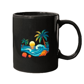 Discover Tropical Sunset Beach Vibes Mugs