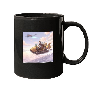 Discover Sunset Island Boat Scene Mugs