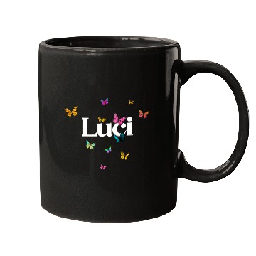Discover LUCI - beautiful girl name with cute butterflies Mugs