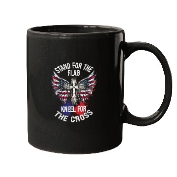 Discover Wings Cross and Flag Patriotic Art Mugs