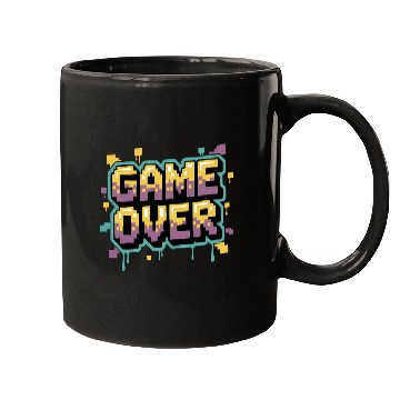 Discover Pixelated Game Over Message Design Mugs