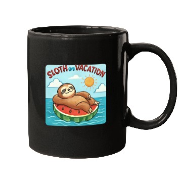 Discover Sloth on Vacation – Watermelon Pool Float Mugs