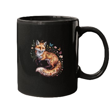 Discover Enchanted Fox with Floral Accents Mugs
