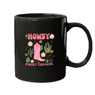 Discover Howdy First Grade Kids Mugs, Cowgirl First Day