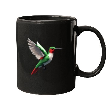 Discover Pixelated Red & Green hummingbird Mugs