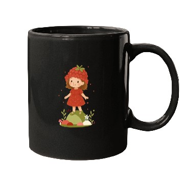 Discover Cute Raspberry Girl Illustration Mugs