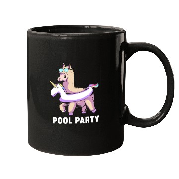 Discover Pool Party Squad Summer Llama Unicorn Mugs
